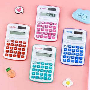 Mini electronic calculator 8 digits display battery school/office supplies calculators Random color