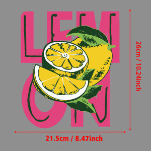 Bold Pink Lemon Graphic Creative Heat Transfer Patches For Clothes Iron-On T-Shirts DIY Fashion Heat Transfer Thermal Sticker