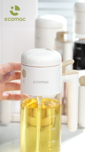 Bình Đựng Dầu Ăn Nước Mắm ECOMAC Kèm Xịt Dầu Dung Tích 500ml Có Nắp Mở Tự Động Cao Cấp EC34
