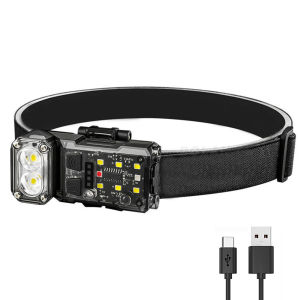 LED Forehead Flashlight 300LM Super Bright Work Light 1200mAh High Brightness Headlamp Power Display for Running Cycling