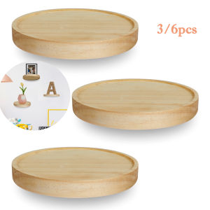 3/6Pcs Wall Shelves Set Oak Wood Round Hanging Shelf Wall Decor Set Wall Mounted Display Wall Shelves for Bedroom Living Room