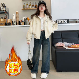 Áo Khoác Nỉ Dày Cho Bé Gái Mùa Thu Đông Xuân Thường Ngày Áo Khoác Ngoài Thời Trang Lót Lông Cừu Cho Bé Gái