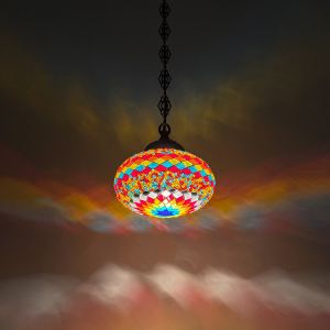 Turkish Mosaic Pendant Light Bohemian Colorful Ceiling Light Chandelier 15cm Restaurant Cafe Hotel Homestay Decorative Light