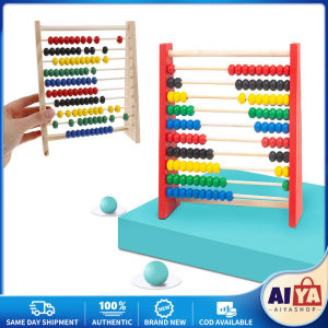 Wooden Beads Abacus Count Toy Frame Teaching Toddlers Mathematics Toy Beads Game Kids 10 Row Wooden Counting Frame Abacus