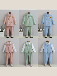 Boys British Style Suit Set Performance Clothes Wedding Guest Childrens Small Suit Cotton Blend Fabric Spring Autumn Wear