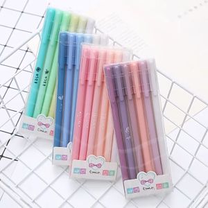 BabyShop-A48 Pulpen Gel 6IN1 Motif Polos Warna Pastel Gaya Korea / Alat Tulis Pena Cair 0.5mm / Pena