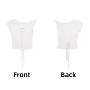CBXLAB | Cool Sensation Off-Shoulder Ribbon Tight Top