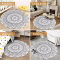 Natural Woodland Charm Tree Ring Pattern Round Rug Wood Log Floor Mat Trunk-Inspired Carpet Decorative Wood Crack Design Room. 