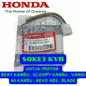 SOKET KIPROK KODE-KVB UNTUK MOTOR BEAT-SCOOPY-VARIO 110 KARBU/REVO ABS BLADE ASLI ORIGINAL HONDA AHM