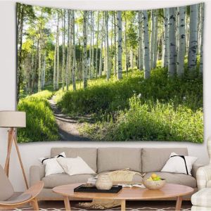 VIKAMA Moss Ancient Tree Rainforest Tapestry Primitive Jungle Natural Photography Background Cloth Wall Decoration Room Decor