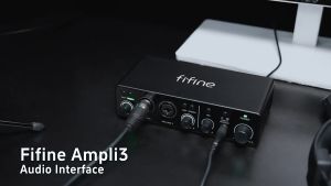 Fifine Amplitank Ampli3 Dual Channel USB Audio Interface with Treble Sound Control for Music Production and Live Sound Mixing