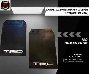 Karpet lumpur TRD Tulisan putih Karet ceceret spakbor mobil 1Set(Kiri Kanan)