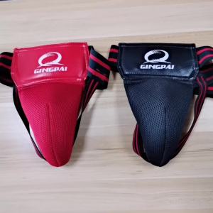 GINGPAI | Red Black Adult Male MMA Jockstrap Boxing Sanda Groin Guards Taekwondo Training Crotch Protector Kick Boxing Protection Guard