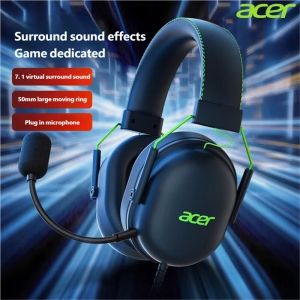 2025 Acer OHW200 Headphones with Mic 7.1 Surround Sound Wired USB Gaming Headset with Mic Noise Cancelling- Gamer for PC Laptop