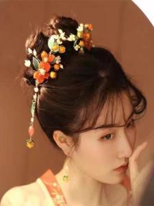 Handmade Chinese Hanfu Leaf Hairpin Comb Tassel Headwear Vintage Style Alloy Hair Accessories for Women Fresh out Now
