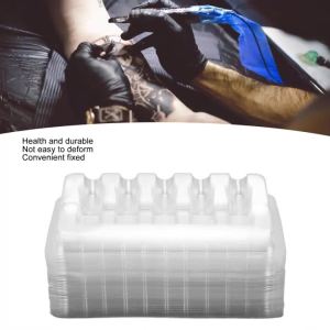 50Pcs Disposable Cartridge Needle Tray Tattoo Cartridge Needle Trays Disposable Transparent Tattoo Cartridge Needle Plates