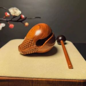 Rosewood Small Wooden Fish Stress-Relieving Artifact Meditation Chanting Instrument Wooden Fish Ornament