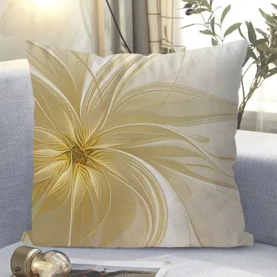 New Chinese Style Floral Plush Pillow Modern Simple Sofa Living Room Office Sample Room Backrest Cover Pillow Case