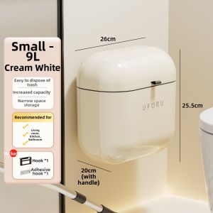 MEIZHUFU | Kitchen & Bathroom Friendly Hands-Free Aesthetic Lidded Trash Can