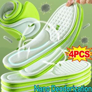 2pairs Nano Memory Foam Insoles for Men Women Soft Sweat-Absorbing Shoe Inserts Orthopedic Massage Sports Cushion Paddings