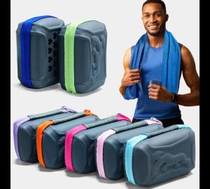 Camping Cooling Towels with EVA Case Compact & Portable Travel Ice Towel Quick Dry Towels for Sports Gym Hiking and Yoga
