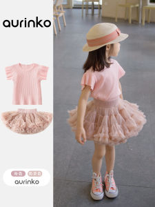 Girls Summer Cotton Tulle Skirt Princess Style Half-length Rabbit Ear Design Childrens Clothing Spring Autumn Season Kids Outfits