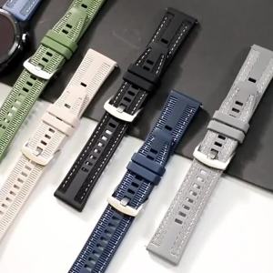 22mm Nylon Silicone Strap for Huawei GT6 GT5 46mm Universal Wristband Sport Band for Samsung Galaxy Watch Bracelet Quick Release