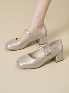 Josiny | Fashion French Style Mary Jane Flats Chunky Heel