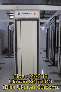 MAHOTTAMA - Pintu Kamar Mandi / Tidur Rumah Utama Aluminium 80 x 200cm Rumah 1 Set Kusen Kunci Handle Engsel Bisa Custom Ukuran Geser / Sliding Door - MAS18