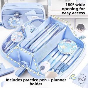 Large Capacity Transparent Volcano Pencil Case Girls School Supplies Box Junior High Students Female Students New 2025 Version