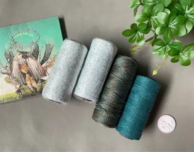 Yarn - Sợi Dệt Trơn và Sợi Dệt Kim Tuyến 2mm | Terri Store