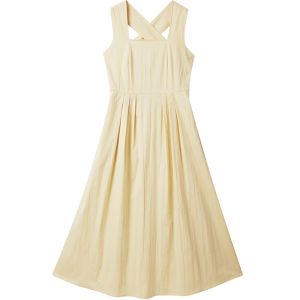 SOLWEIGE | French Square Neck Backless Waist-Cinching Slimming Long Dress