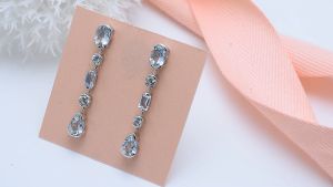3.5 Carats Genuine Sterling Silver 925 Drop Earrings Natural Aquamarine Drop Earrings Blue Gemstone Silver For Lady Jewelry Gift