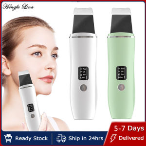 Hengfa Lina Ultrasonic Skin Scrubber Blackhead Remover Facial Cleanser 4 Modes Peeling Shovel Face Lifting Tool EMS Spatula Deep Cleansing