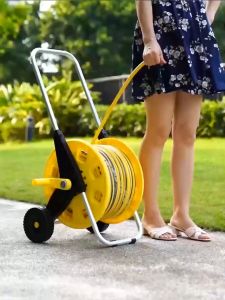 50m Hose reel Garden Holder mobile Water Pipe Roll Storage Rack Water Pipe Holder Rak Pengulung 软管卷盘