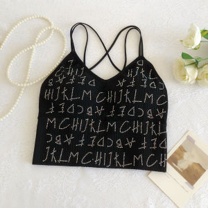 Áo Vest Nữ Hở Lưng Cổ Chữ V Gợi Cảm Có Đệm Ngực Áo Lót Cotton Mùa Hè 2022 Áo Vest Ngắn Ôm Vừa Vặn Chất Liệu Cotton