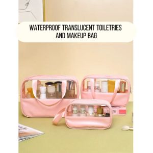 Upgraded thicker waterproof Travel Wash bag Cosmetic Makeup  Beach Toiletry bag Pouch organizer