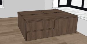 Window bay storage bed frame customize Singapore for condo super single bed frame