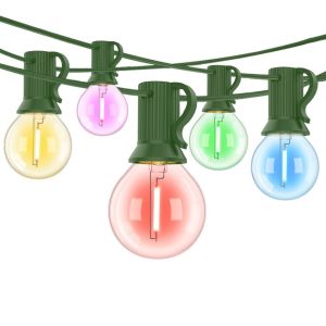 50FT RGB Garland Outdoor String Lights Waterproof G40 Colored Connectable Garden Decor Wreath Colorful Hanging Light Chain