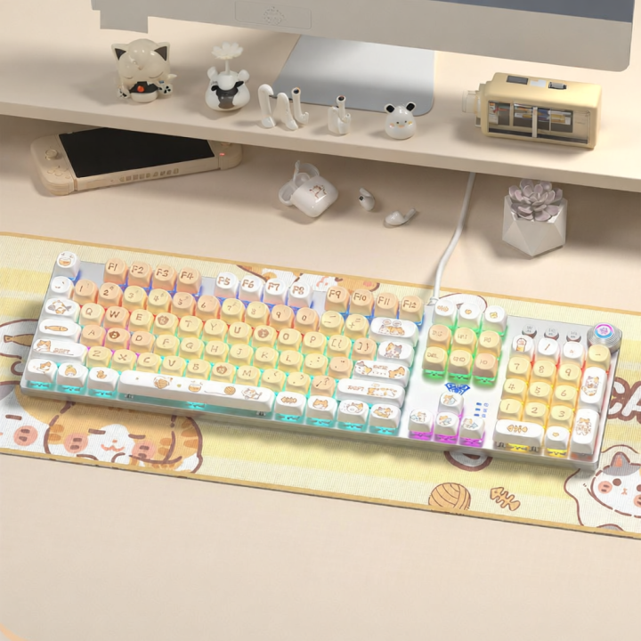 AULA | Bàn Phím Cơ Chơi Game Dễ Thương Có Dây | Lazada.vn