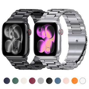 สายสแตนเลสสำหรับสายนาฬิกาแอปเปิ้ลวอทช์ 46 มม. อัลตร้า 3 49 มม. 41 มม. 42 มม. 40 มม. 44 มม. สายโลหะสำหรับไอวอทช์ ซีรีส์ 11 10 SE3 9 8 7 6