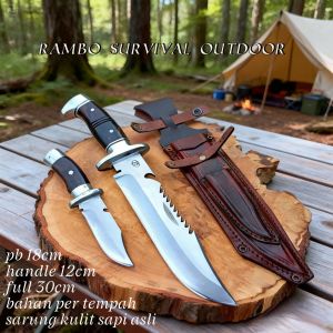 pisau kukri set per baja fulltang super tajam
