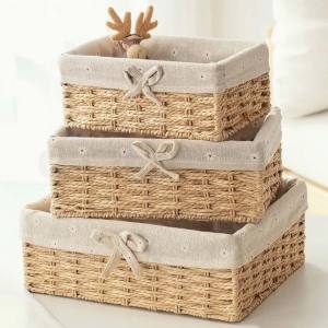 Kotak Rotan Box Storage Serbaguna Rattan Box Kotak Penyimpanan Organizer Box With Basket Liner