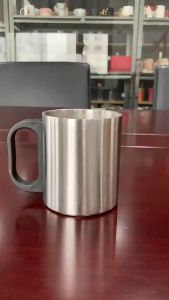 MUG GELAS KOPI ATAU TEH AESTHETIC STAINLESS STEEL 304 ANTI TUMPAH FHLC