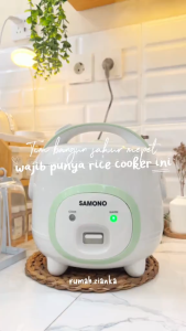 Nồi Cơm Điện mini SAMONO 1 Lít Công suất 500W - Lòng nồi chống dính - Kèm xửng hấp SW-RCES10