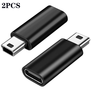 1/2pcs USB C to Mini USB Adapter  Type-C Female to Mini USB Male Converter for GoPro Hero 3+ MP3 Dash Cam Camera Black