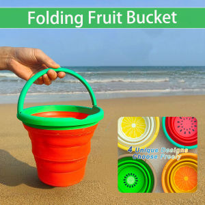 Kids Kitchen Folding Bucket Pretend Play Storage Fruit Children Play Outdoor Fun Education Toys For Boys Girls Beach Gifts