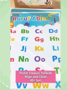 YUFIKIDS - Poster Edukasi Anak Wipe Clean untuk Usia Balita TK SD