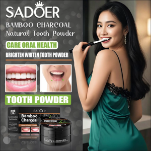 SADOER Pasta Gigi Bubuk Teeth Whitening teeth whitening pemutih gigi permanen  / activated organic charcoal powder teeth whitening Powder Pemutih Gigi Kuning dan Menghilangkan Karang Gigi 60G