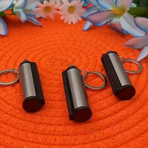 Round Matchbox Waterproof Flint Lighter Keychain Survival Fire Starter Outdoor Camping Hiking EDC Tool